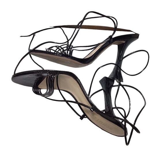 Schutz Black Arceli Sandal String Wrap Size 10 - Picture 4 of 10